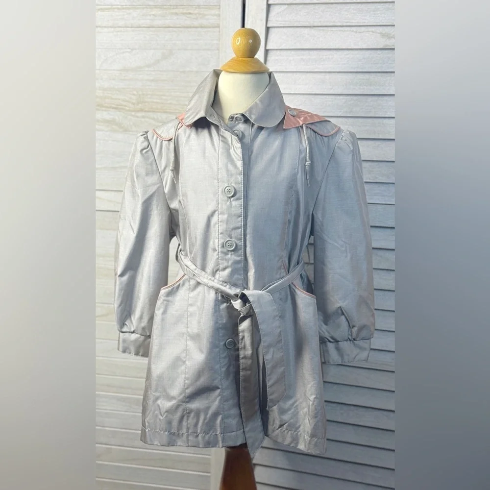Rothschild Vintage Girls Jacket Tie Waist Raincoat Preppy Spring Coat 4T Classic